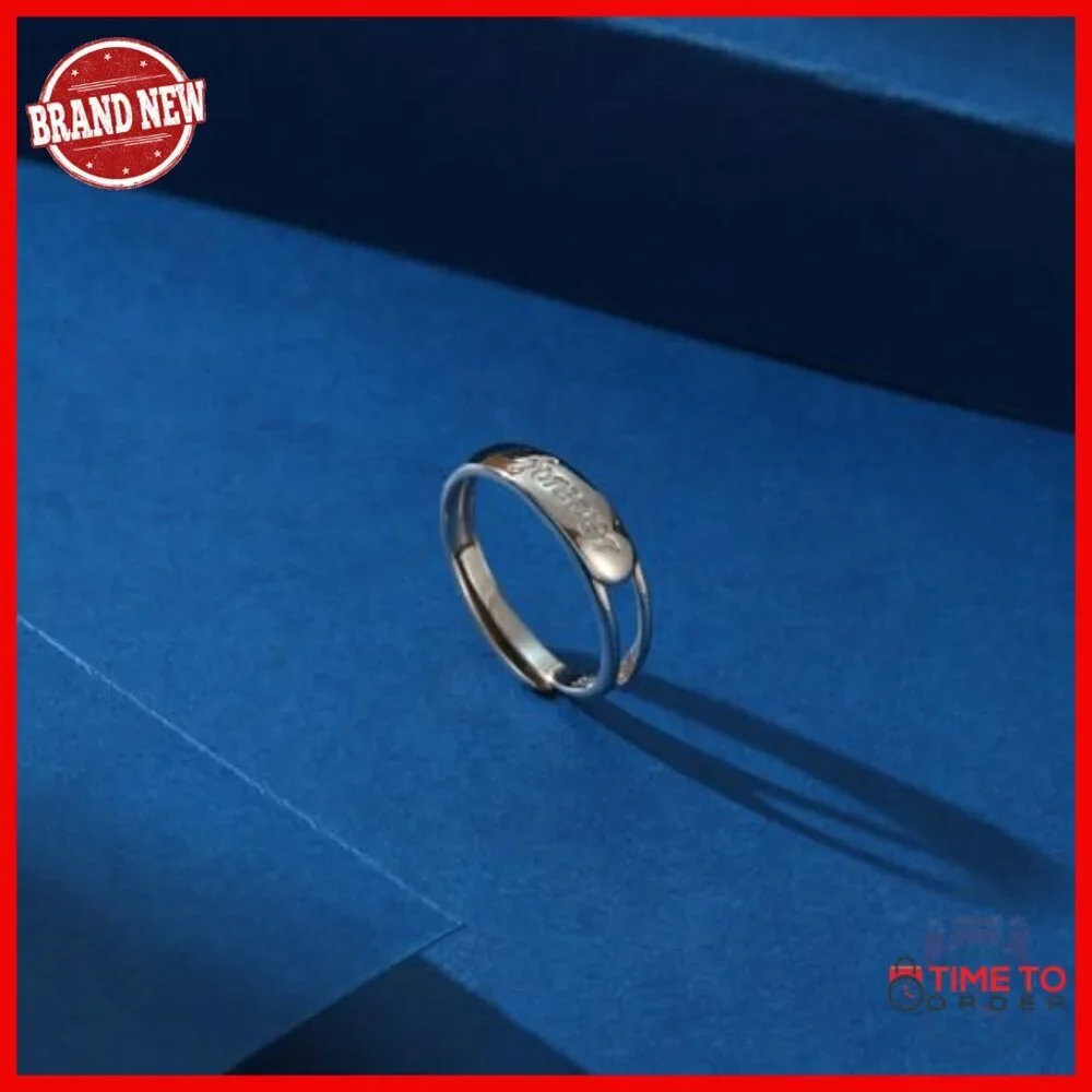 Adjustable Sterling Silver Forever Love Ring Engagement Wedding Band Gift